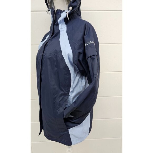 Columbia Omni-Tech Blue Women's Waterproof Hooded Jacket Size M - Picture 3 of 11